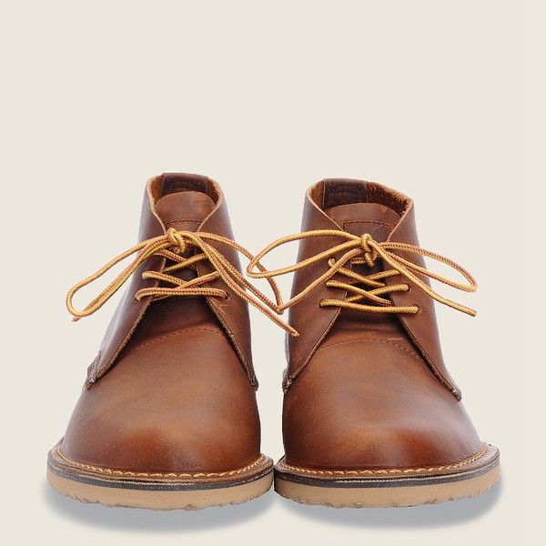 Red Wing Heritage Shoes Weekender - Chukkar Rough & Tough Leather - Brown - Mens ATH463105